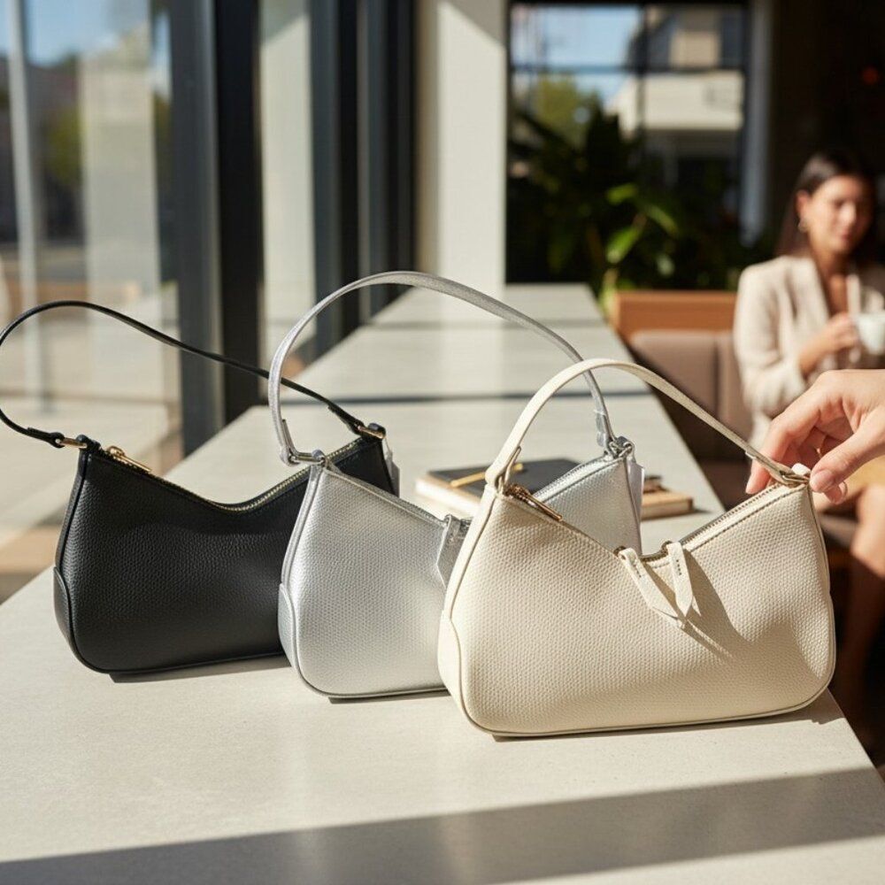 NWOT Mini Ivory Vegan Handbag - Picture 2 of 9